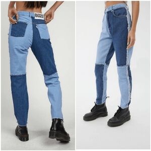 Free People Ragged Priest Patchwork Women Jeans